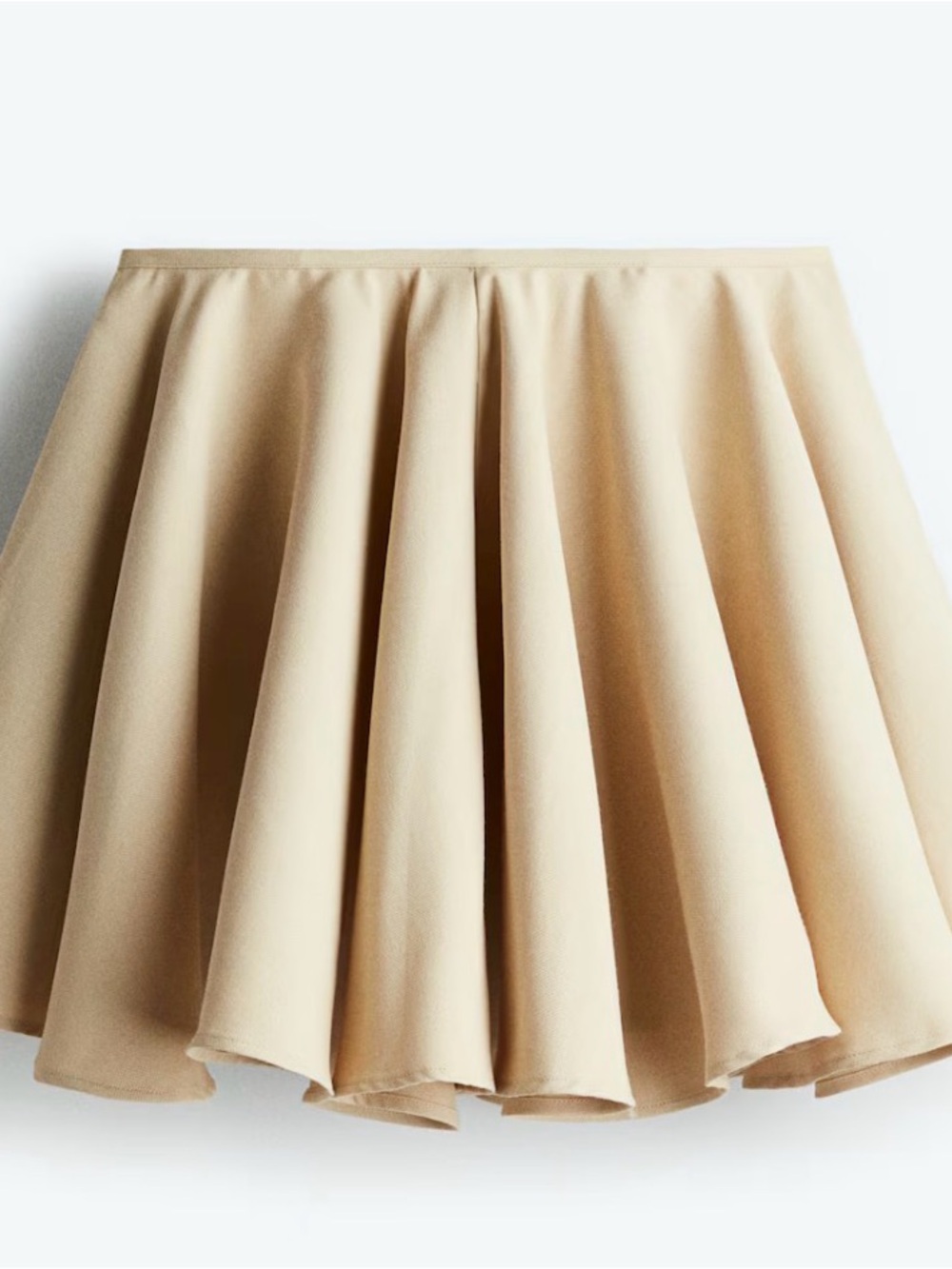 H&M EDITION BEIGE MINI CIRCLE SKIRT SIZE 8 NWT